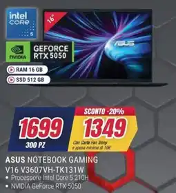 Trony ASUS NOTEBOOK GAMING offerta