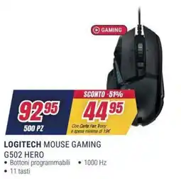 Trony LOGITECH MOUSE GAMING G502 HERO offerta