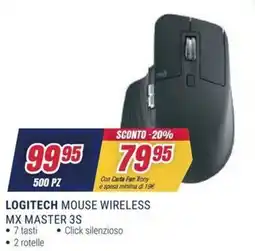 Trony LOGITECH MOUSE WIRELESS MX MASTER 3S offerta