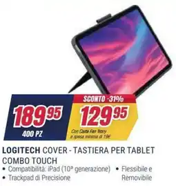 Trony LOGITECH COVER - TASTIERA PER TABLET COMBO TOUCH offerta