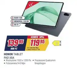 Trony HONOR TABLET PAD X8A offerta