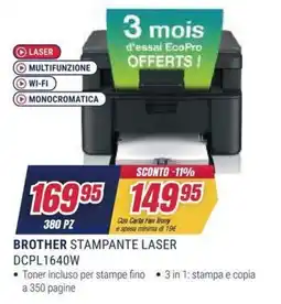 Trony BROTHER STAMPANTE LASER DCPL1640W offerta