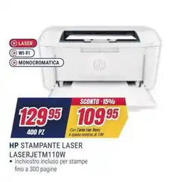 Trony HP STAMPANTE LASER LASERJETM110W offerta