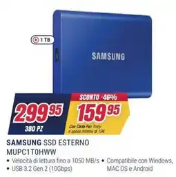 Trony SAMSUNG SSD ESTERNO MUPC1T0HWW offerta