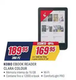 Trony KOBO EBOOK READER CLARA COLOUR offerta