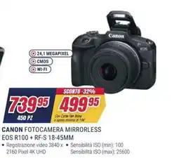 Trony CANON FOTOCAMERA MIRRORLESS EOS R100 + RF-S 18-45MM offerta