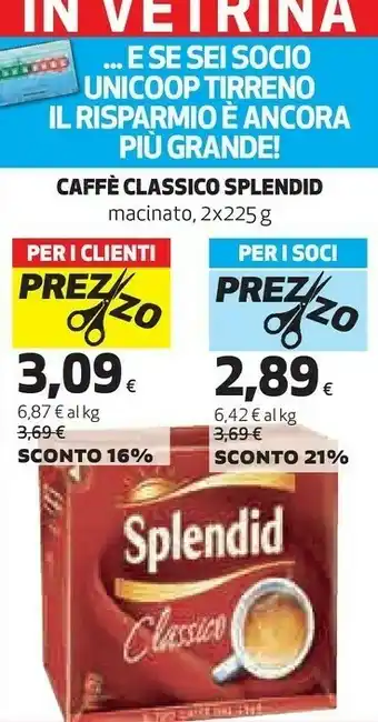 Coop Splendid - caffè splendid classico 250 g(ml) offerta