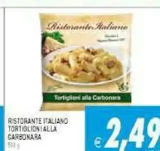 Ristorante italiano tortiglioni alla carbonara