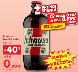 Carrefour Market Ichnusa Non Filtrata offerta