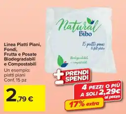Carrefour Market Natural Bibo piatti piani offerta