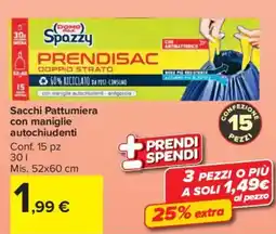Carrefour Market Sacchi Pattumiera con maniglie autochiudenti offerta