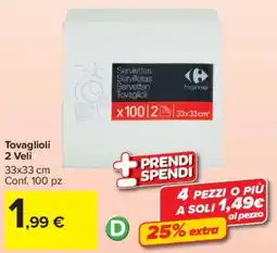 Carrefour Market Tovaglioli 2 Veli Carrefour home offerta