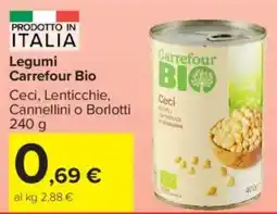 Carrefour Market Legumi Carrefour Bio Ceci, Lenticchie, Cannellini o Borlotti offerta