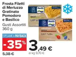 Carrefour Market Frosta Filetti di Merluzzo Gratinato Pomodoro e Basilico offerta