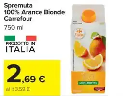 Carrefour Market Spremuta 100% Arance Bionde Carrefour offerta