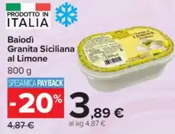 Carrefour Market Baiodi Granita Siciliana al Limone offerta
