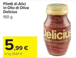 Carrefour Market Filetti di Alici in Olio di Oliva Delicius offerta