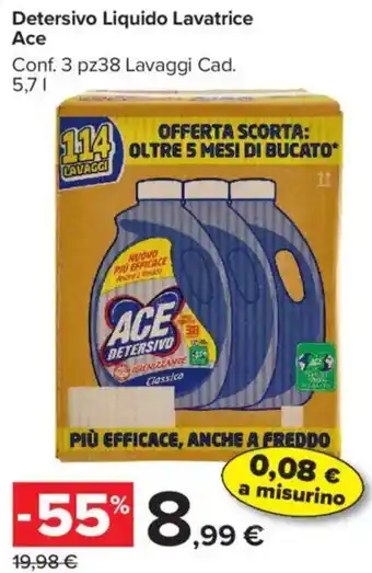 Detersivo Liquido Lavatrice Ace