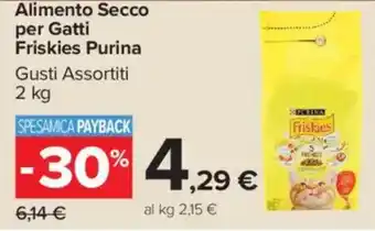 Carrefour Market Alimento Secco per Gatti Friskies Purina offerta
