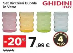Carrefour Market Set Bicchieri Bubble in Vetro GHIDINI offerta