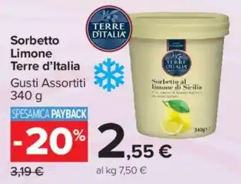 Carrefour Market Sorbetto Limone Terre d'Italia offerta