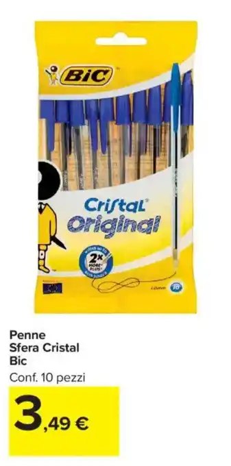 Carrefour Market Penne Sfera Cristal Bic offerta