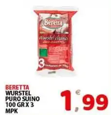 Premium Supermercati Beretta wurstel puro suino offerta