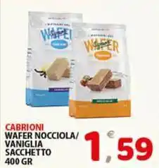 Premium Supermercati Cabrioni wafer nocciola/ vaniglia sacchetto offerta