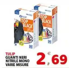 Premium Supermercati Tulip guanti neri nitrile mono offerta