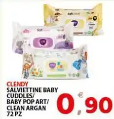 Premium Supermercati Clendy salviettine baby cuddles/ baby pop art/ clean argan offerta