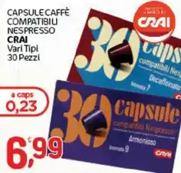 Crai Capsule caffè compatibili nespresso Crai offerta