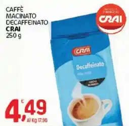 Crai Caffè macinato decaffeinato Crai offerta