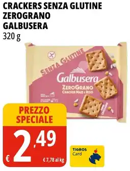 Tigros Crackers senza glutine zerograno Galbusera offerta