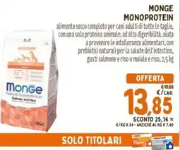 Pet Store Conad Monge monoprotein offerta