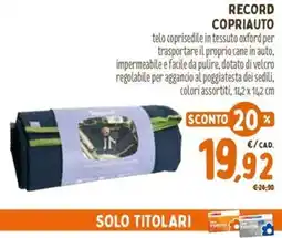 Pet Store Conad Record copriauto offerta