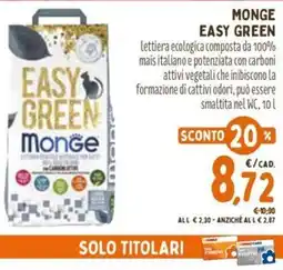 Pet Store Conad Monge easy green offerta