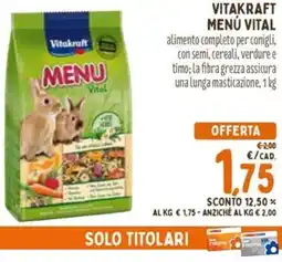 Pet Store Conad Vitakraft menú vital offerta