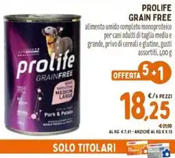 Pet Store Conad Prolife grain free offerta