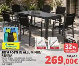 Brico Io Set 6 posti in alluminio/ resina offerta