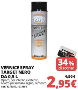 Brico Io Vernice spray target nero offerta