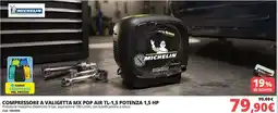 Brico Io Michelin compressore a valigetta mx pop air TL-1,5 potenza 1,5 HP offerta
