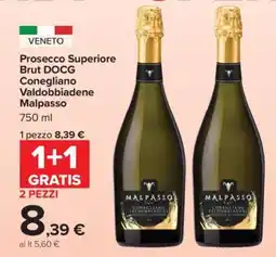 Carrefour Prosecco Superiore Brut DOCG Conegliano Valdobbiadene Malpasso offerta
