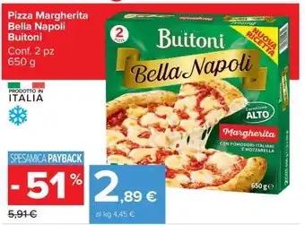 Carrefour Pizza Margherita Bella Napoli Buitoni offerta
