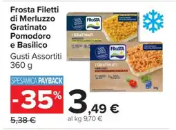 Carrefour Frosta Filetti di Merluzzo Gratinato Pomodoro e Basilico offerta