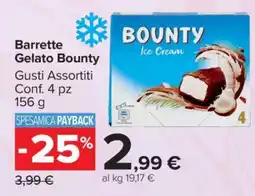 Carrefour Barrette Gelato Bounty offerta