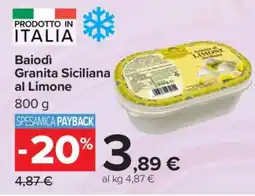 Carrefour Baiodì Granita Siciliana al Limone offerta