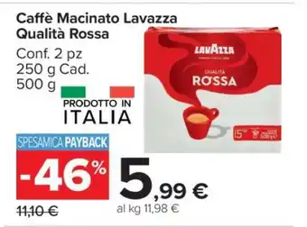 Carrefour Caffè Macinato Lavazza Qualità Rossa offerta