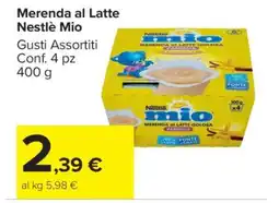 Carrefour Merenda al Latte Nestlè Mio offerta