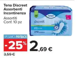 Carrefour Tena Discreet Assorbenti Incontinenza offerta