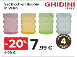 Carrefour Set Bicchieri Bubble in Vetro offerta
